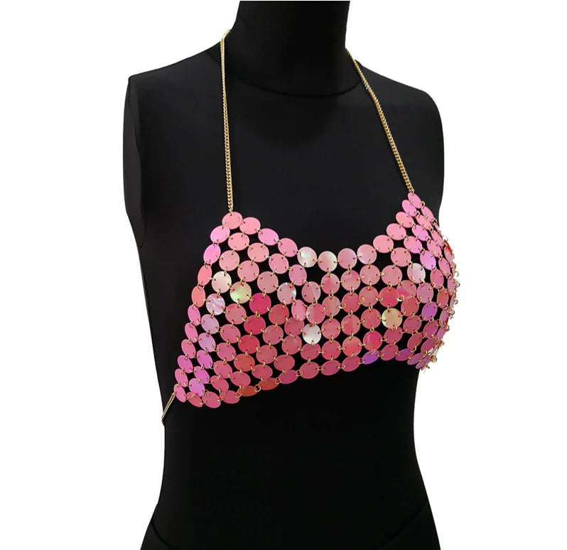 2020 Spring/Summer Sequined Chain Vest Top (2 Colors)