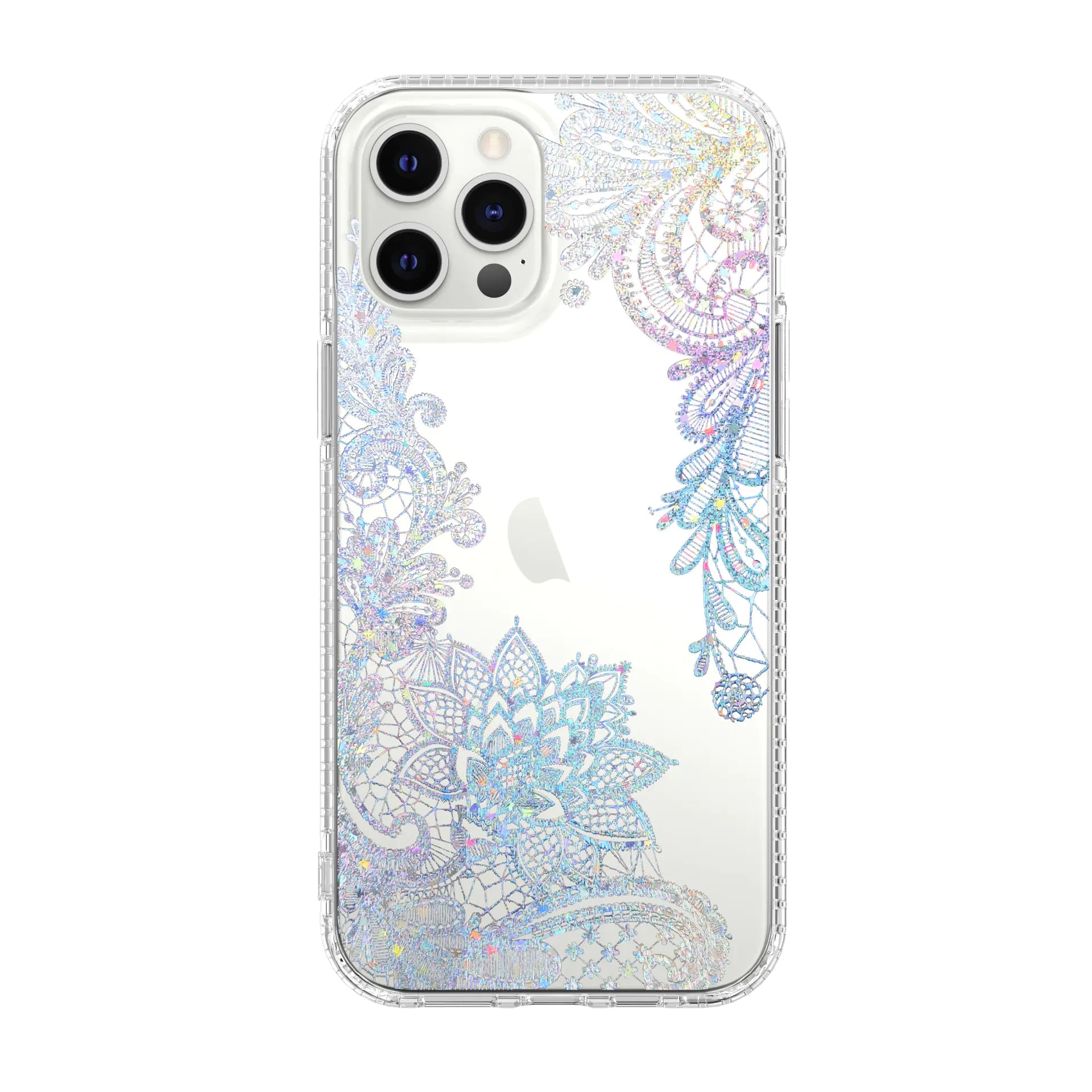 Mosaic Marble Pattern Floral Transparent Phone Case